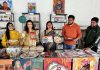 Rekha Mahajan along with others during visit to LJK Store in Jammu on Saturday.