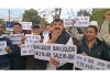 MSJK activists raising slogans during a protest in Jammu on Sunday.