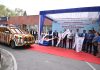 SBI officials donating an ambulance during an event held on Monday.