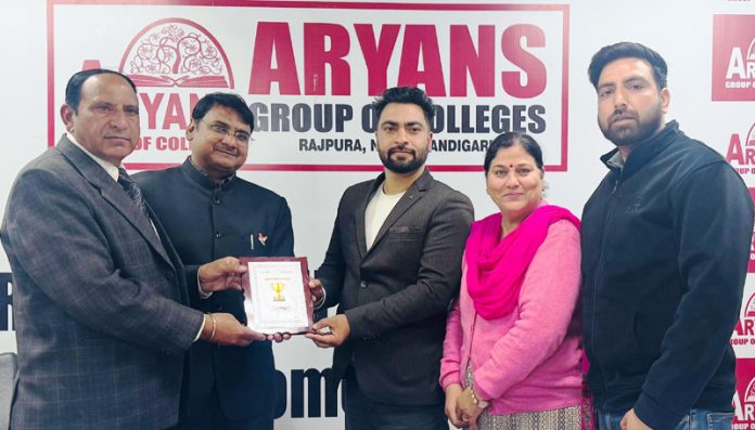 Dr J K Saini, Director, Aryans College of Engineering and others during a function organized on Saturday.