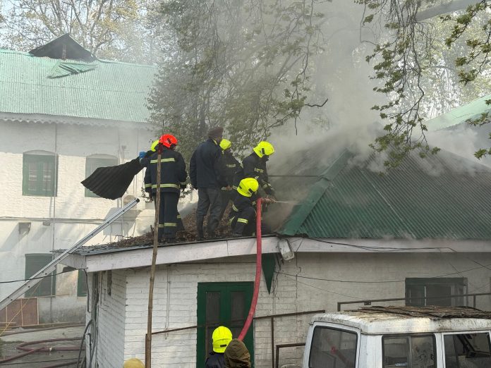 J&K | Fire Damages Store Near PDP Headquarters In Srinagar J&K | Fire Damages Store Near PDP Headquarters In Srinagar