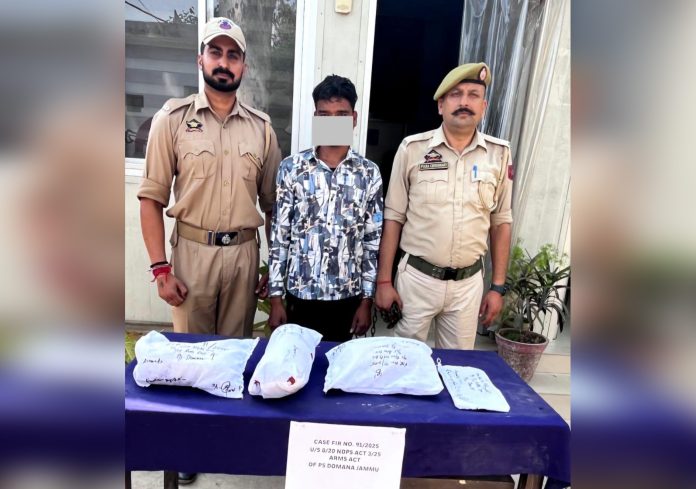 Man Arrested With 2 Kg Ganja, Illegal Weapon In Jammu