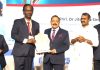 Union Minister Dr. Jitendra Singh, as chief guest, being felicitated during the 4-day "Liver and Transplant International Summit" at Chennai on Saturday. Also seen is Union Minister L. Murugan.