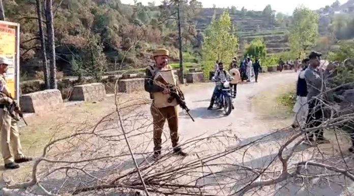 Security personnel on alert in upper reaches of Ramnagar -Excelsior/K Kumar