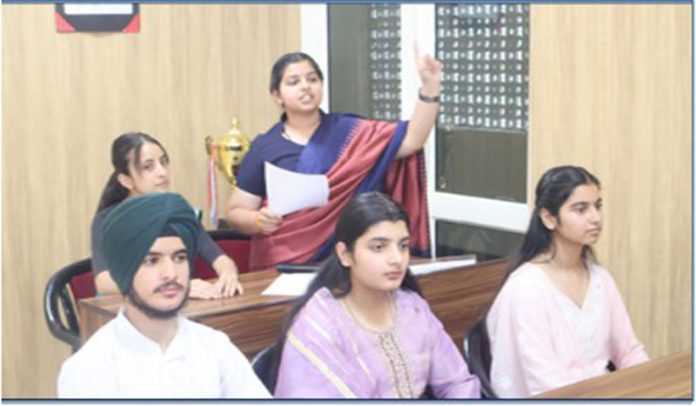 Students participating in Youth Parliament Session at APS Damana. Students participating in Youth Parliament Session at APS Damana.