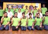 Allen Career Institute students posing for a group photograph after their remarkable success in the JEE Main 2025 results.