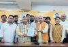 Farmers’ delegation submitting a memorandum to BJP president, Sat Sharma at Jammu on Thursday.