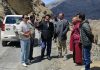 SDM Khaltse along with officials inspecting Lamayuru old road in connection with preparations for upcoming visit of Drikung Kyabgon Chetsang Thinley Lhundup.