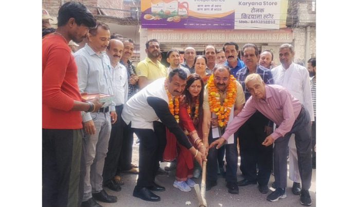 MLA Choudhary Vikram Randhawa kick starting development works in Bahu Constituency on Thursday. MLA Choudhary Vikram Randhawa kick starting development works in Bahu Constituency on Thursday.