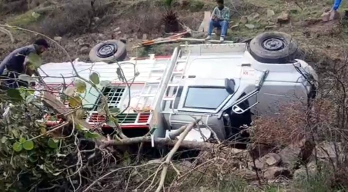 Vehicle lying in gorge after accident. -Excelsior/K Kumar
