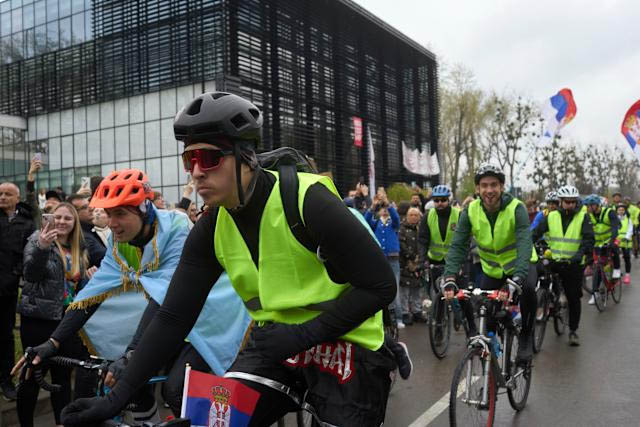 Serbian student protesters head to Strasbourg on bicycles to seek EU support Serbian student protesters head to Strasbourg on bicycles to seek EU support