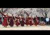 Girls performing a cultural event during a function organized in Leh on Thursday.
