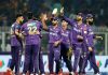 KKR players celebrating victory over SRH.
