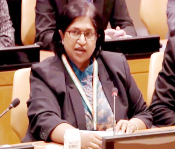 Deputy Permanent Representative to the United Nations Yojna Patel delivers India’s statement at the launch of the ‘Victims of Terrorism Assocation Network’. Deputy Permanent Representative to the United Nations Yojna Patel delivers India’s statement at the launch of the ‘Victims of Terrorism Assocation Network’.