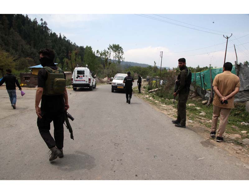 Security forces during search operation in Anantnag.-Excelsior/Sajad Dar
