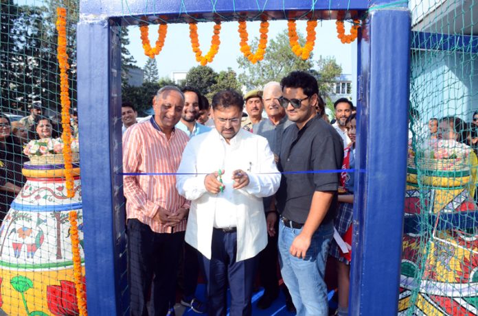Cabinet Minister, Satish Sharma inaugurating new sports facilities at KCPS.