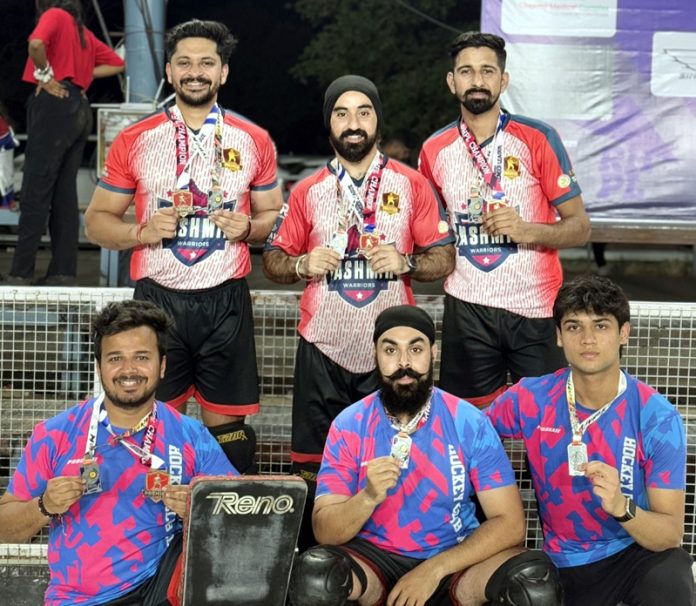J&K Senior Roller Hockey team posing with medals. J&K Senior Roller Hockey team posing with medals.