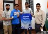 Deputy Commissioner Poonch, Vikas Kundal presenting T-shirts and cricket balls to players.