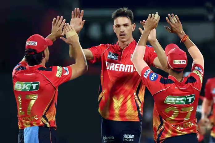 Players of Punjab Kings celebrating after defeating RCB on Friday. Players of Punjab Kings celebrating after defeating RCB on Friday.