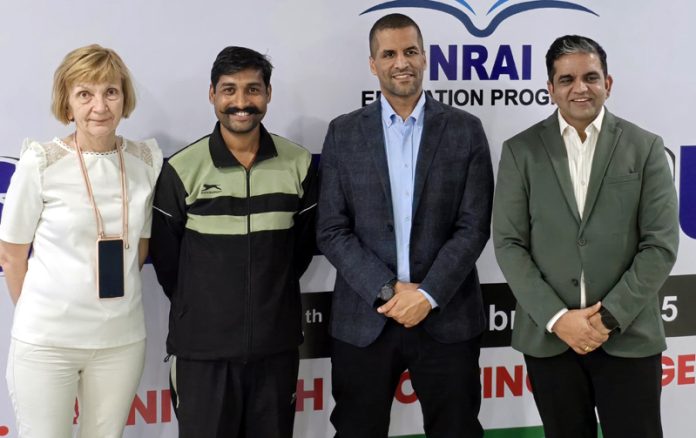 Vishal Mehra posing along with ISSF instructors.