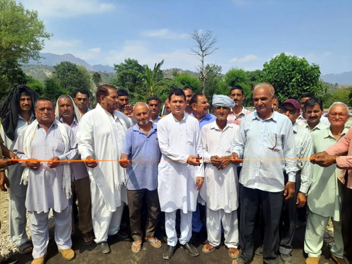 DDC member, Suresh Sharma inaugurating a road in Block Maira Mandrian of Jammu district. DDC member, Suresh Sharma inaugurating a road in Block Maira Mandrian of Jammu district.