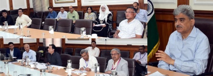 CS Atal Dulloo chairing a meeting on Saturday.