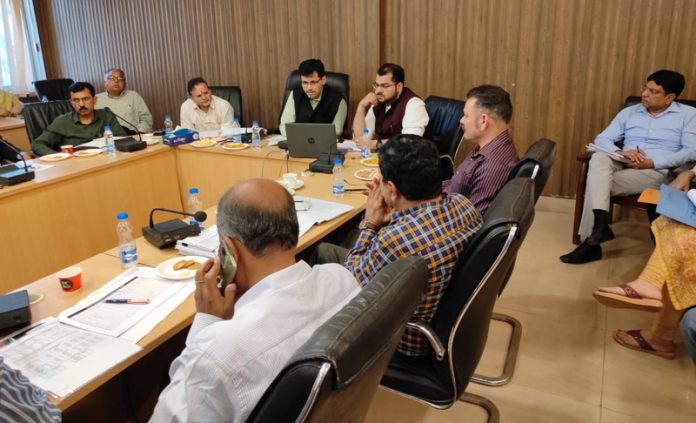 Joint Secretary, Union Ministry of Power chairing review meeting at Jammu on Friday.