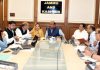 Deputy Chief Minister, Surinder Kumar Choudhary chairing a meeting on Tuesday.