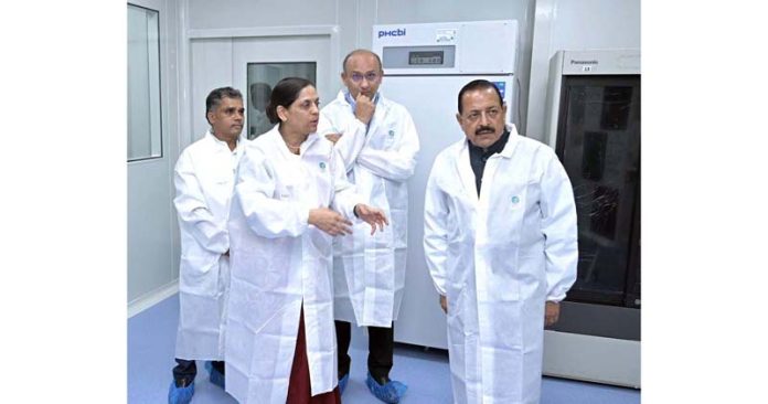 Union Minister Dr Jitendra Singh going around different specialised sections and inquiring about ongoing clinical trials at BRIC-inStem, Bengaluru on Thursday. Union Minister Dr Jitendra Singh going around different specialised sections and inquiring about ongoing clinical trials at BRIC-inStem, Bengaluru on Thursday.
