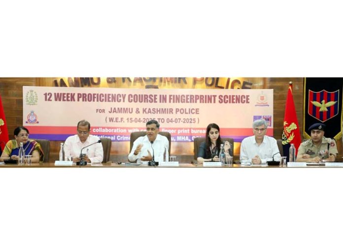ADGP Headquarters PHQ, MK Sinha, sharing his views on fingerprint science during a programme at DPL Jammu on Tuesday. ADGP Headquarters PHQ, MK Sinha, sharing his views on fingerprint science during a programme at DPL Jammu on Tuesday.