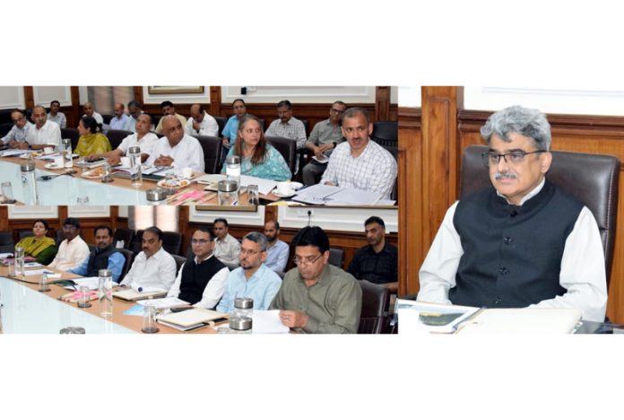 CS Atal Dulloo chairing a meeting on Wednesday. CS Atal Dulloo chairing a meeting on Wednesday.