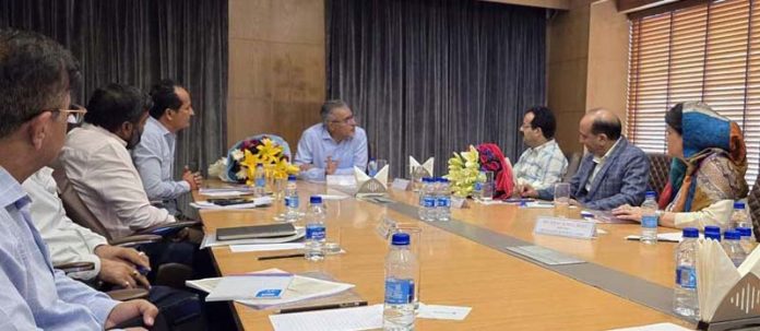 Union Secretary Food & Public Distribution, Sanjeev Chopra chairing a meeting at Jammu on Thursday.