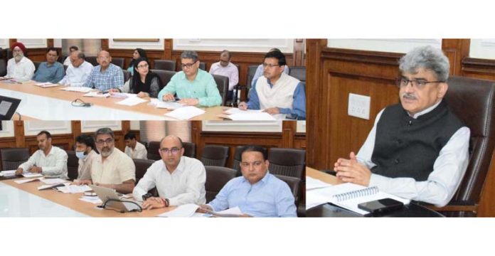 CS Atal Dulloo chairing a meeting on Wednesday.