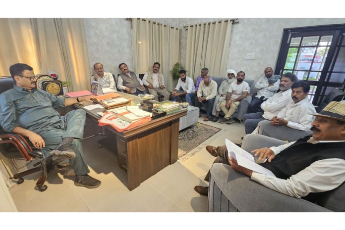 Minister Javed Rana meeting a delegation on Tuesday. Minister Javed Rana meeting a delegation on Tuesday.