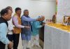 BJP leaders paying tribute to former party president, D K Kotwal and RSS activist Chandrakant Sharma at Jammu on Wednesday.