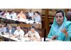 Minister Sakeena Itoo chairing a meeting on Tuesday.