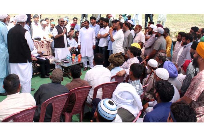 DyCM during public darbar at Lam in Nowshera on Monday.