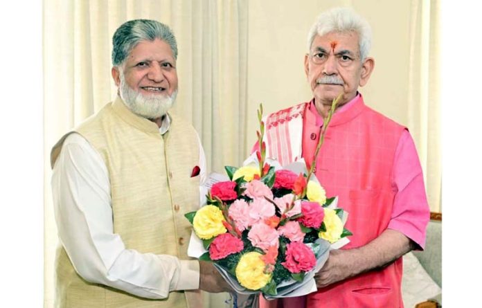 Abdul Ghani Kohli, former Minister during meeting with Lieutenant Governor on Tuesday.