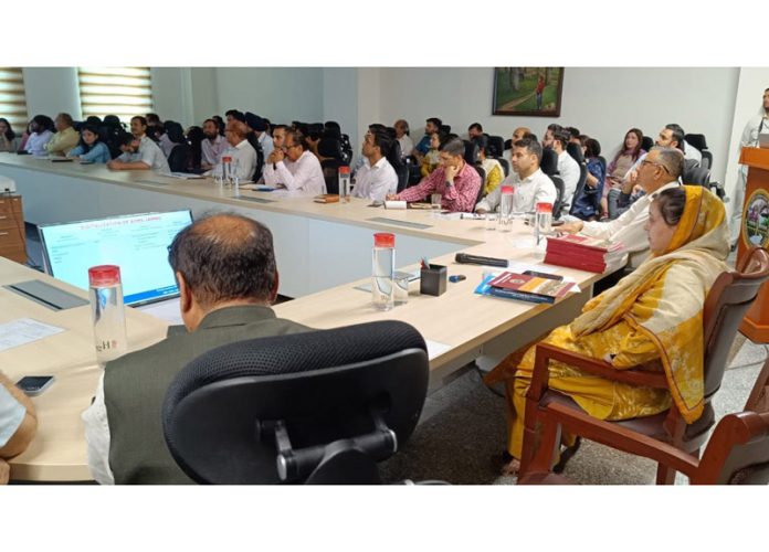 Minister Sakeena Itoo chairing a meeting on Thursday. Minister Sakeena Itoo chairing a meeting on Thursday.