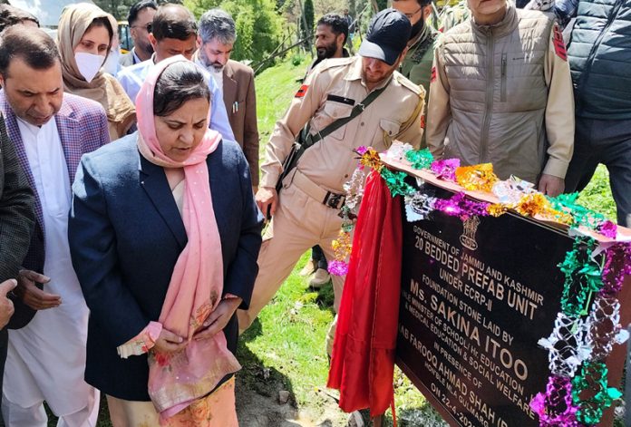 Minister Sakina Itoo inaugurating Dialysis Centre at SDH Tangmarg.