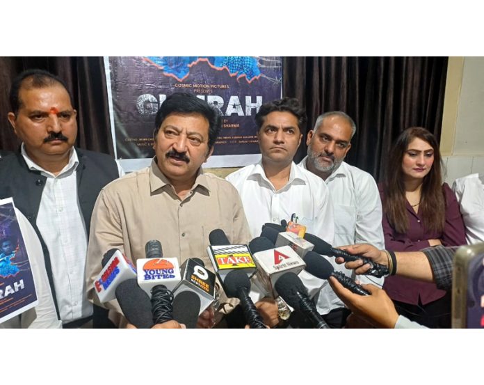 Guests at the release of film 'Gumrah' in Jammu on Saturday.