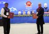 PM Narendra Modi, Science Minister Dr Jitendra Singh and other Ministers witnessing the exchange of “Letter of Intent” by Dr Shivakumar Kalyanraman from “Anusandhan National Research Foundation” and Dr Kela from “Wadhwani Foundation” at New Delhi on Tuesday.