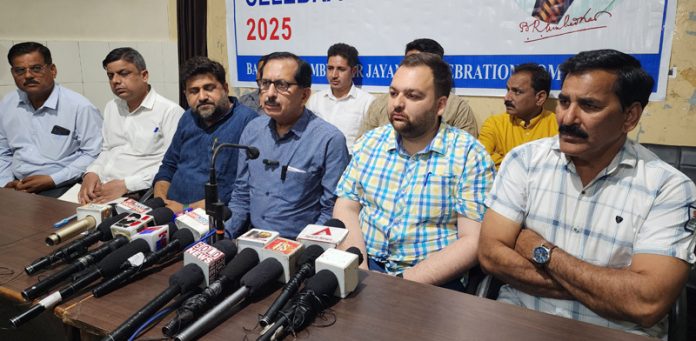 Members of BSAJCC addressing a press conference on Thursday. -Excelsior/Rakesh