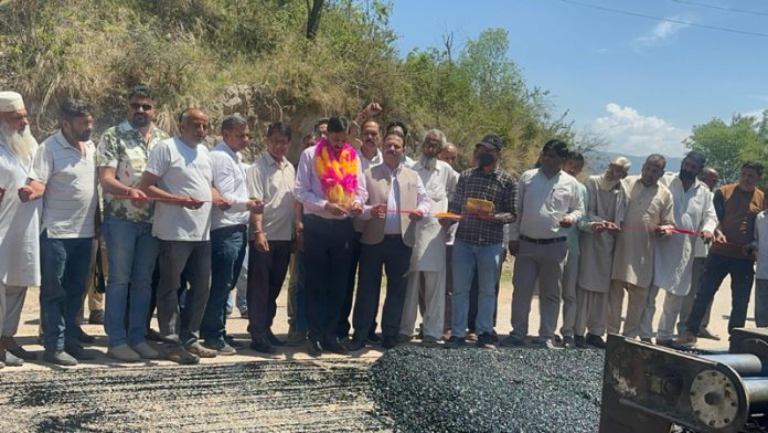 MLA Pawan Gupta inaugurating blacktopping work of Dehail-Bakal road on Thursday. MLA Pawan Gupta inaugurating blacktopping work of Dehail-Bakal road on Thursday.