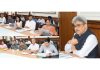 Chief Secretary, Atal Dulloo chairing a meeting on Monday.