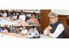 Chief Secretary, Atal Dulloo chairing a meeting on Monday.