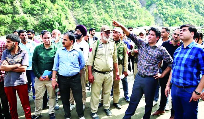 DC Ramban during visit to flood-affected areas on Thursday.