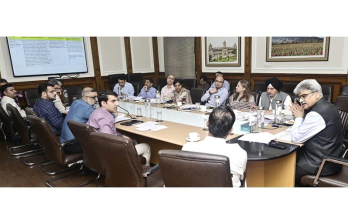 Chief Secretary chairing a meeting on Tuesday.