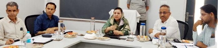 Minister Sakeena Itoo chairing a meeting on Sunday. Minister Sakeena Itoo chairing a meeting on Sunday.