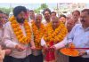 BJP president, Sat Sharma, MLA, Ramgarh, Dr D K Manyal and DDC member, Sarabjit Singh Johal inaugurating community rooms in Chak Salaria on Thursday.